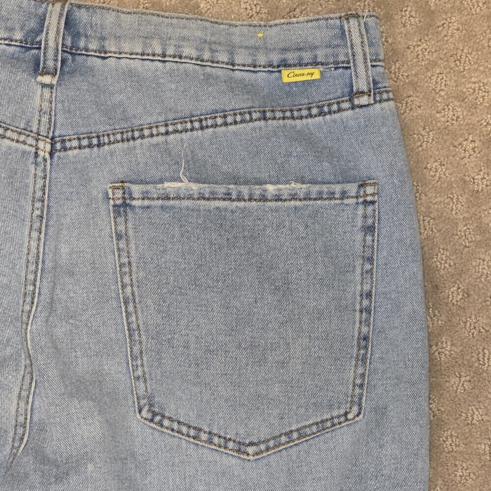 Circus by Sam Edelman Women 31 High Rise Relaxed Straight Jeans Distressed Hem - Picture 7 of 16
